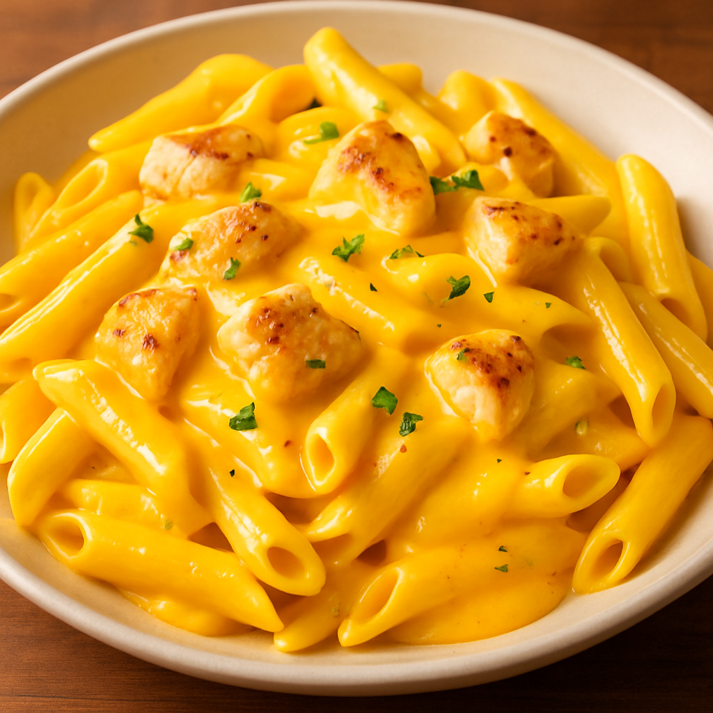  Cheddar Soslu Tavuklu Makarna Tarifi